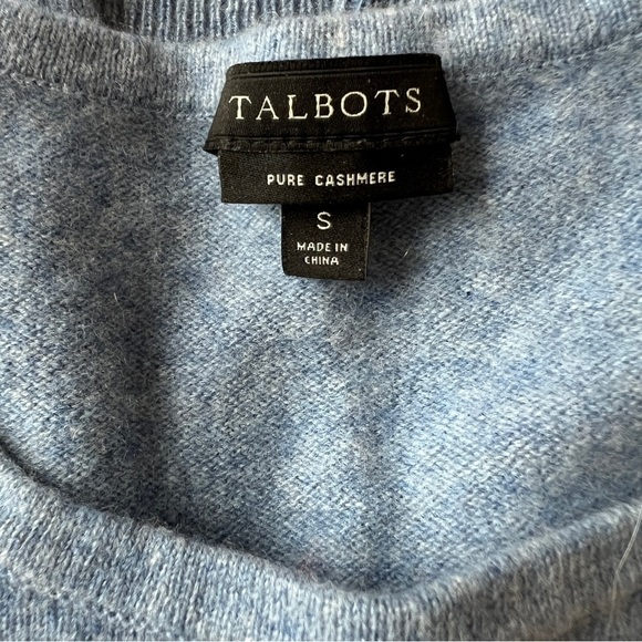 TALBOTS SWEATER SZ S CASHMERE LUXURY CREWNECK BUTTON CUFF OFFICE MINIMALIST SOFT - Picture 9 of 10